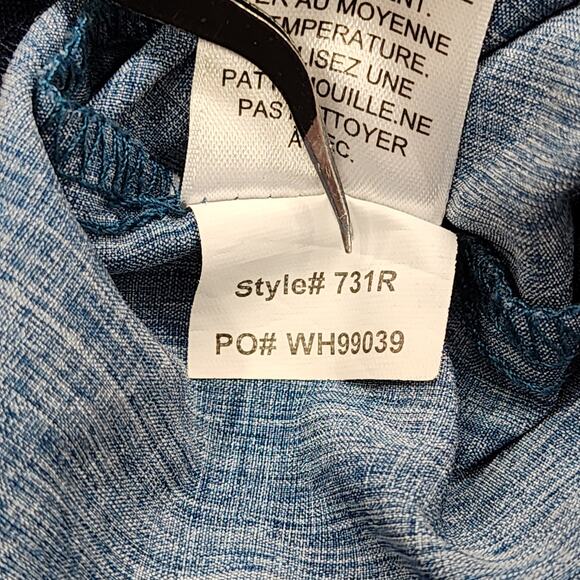 Koi Basics Pants Womens M Heathered Blue Holly 8-Pocket Stretch Cargo Scrubs - Picture 8 of 13